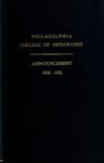 Announcement (1920 - 1921) by Philadelphia College of Osteopathic Medicine