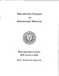 Post-Graduate Training, Philadelphia D.O. Class of 2014 by Philadelphia College of Osteopathic Medicine