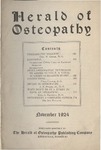 Herald of Osteopathy, November 1924 by Herald of Osteopathy