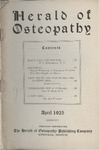Herald of Osteopathy, April 1925 by Herald of Osteopathy