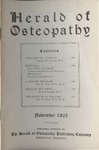 Herald of Osteopathy, November 1925 by Herald of Osteopathy