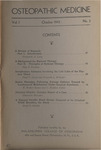 Osteopathic Medicine Volume 1, Issue 3 by Philadelphia College of Osteopathy