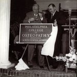D.S.B. Pennock, DO., MD. and Board President Frederic H. Barth Dedicating North Center Hospital, September 29, 1951